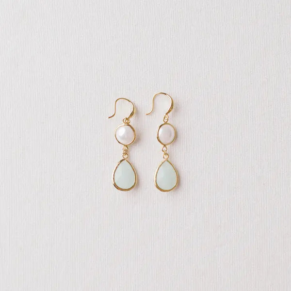 Grit & Grace Rainbow Row Earrings (Pearl & Sage)