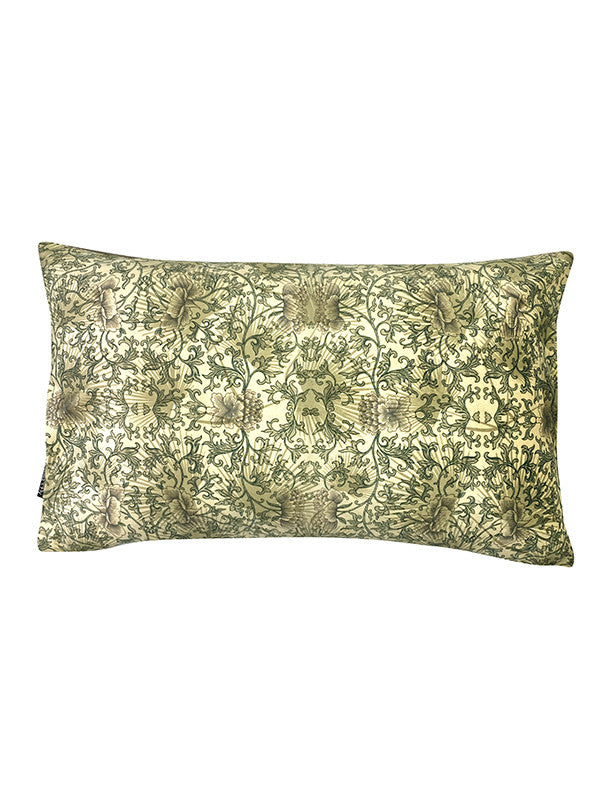 Green Muted Pattern Velvet Cushion (Medium)