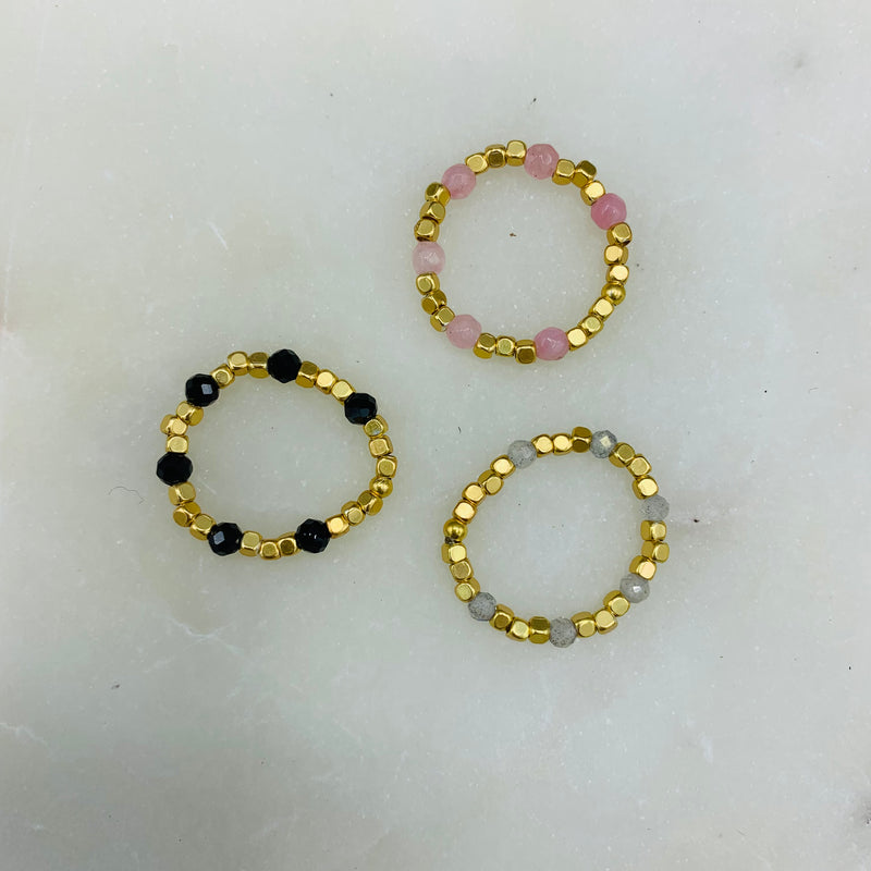 IBU Stone Dot Ring (Gold and Stone)