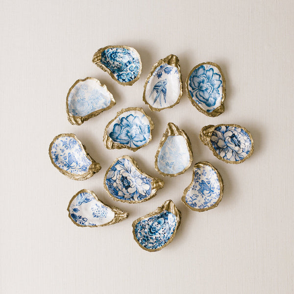 GRIT & GRACE Decoupage Oyster Jewellery Dish (Peony Bloom)