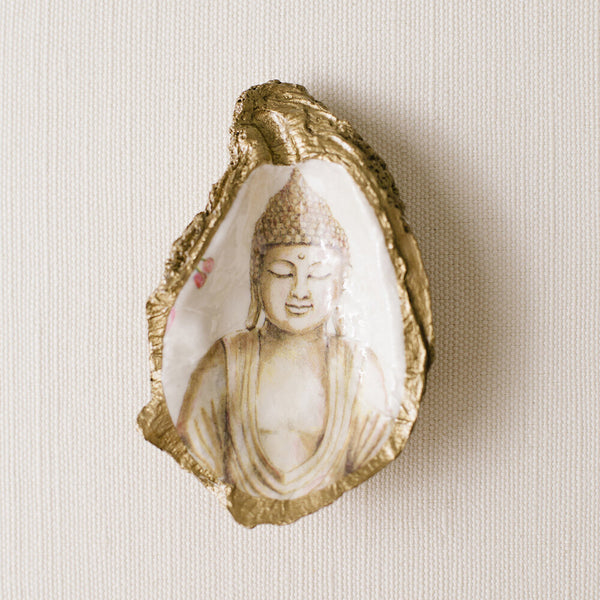 GRIT & GRACE Decoupage Oyster Jewellery Dish (Buddha)
