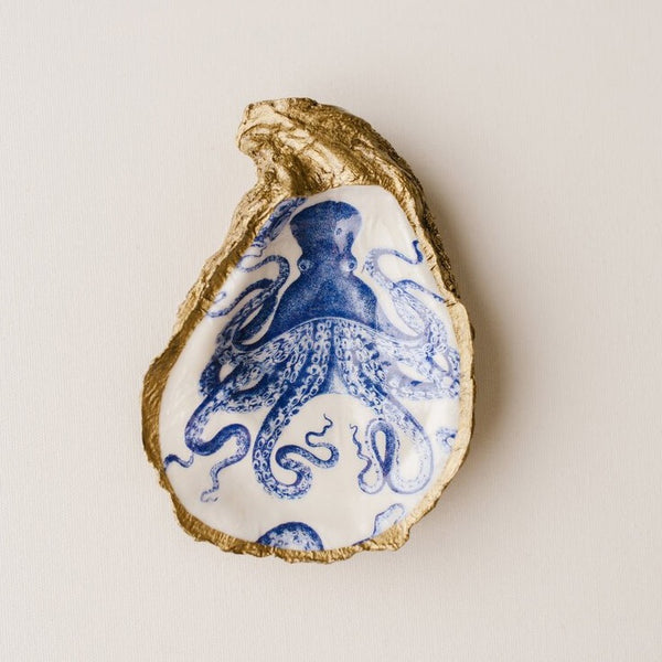 GRIT & GRACE Decoupage Oyster Jewellery Dish (Octopus)