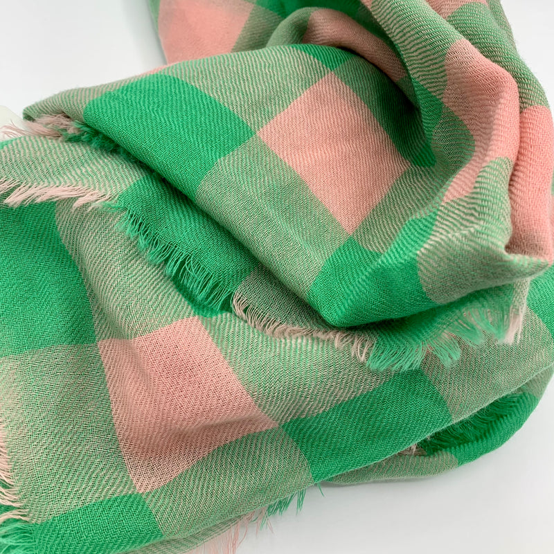 Beck Sondergaard Agatha Woo Scarf - Green & Pink