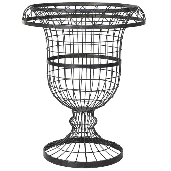 Large Black Wire Urn