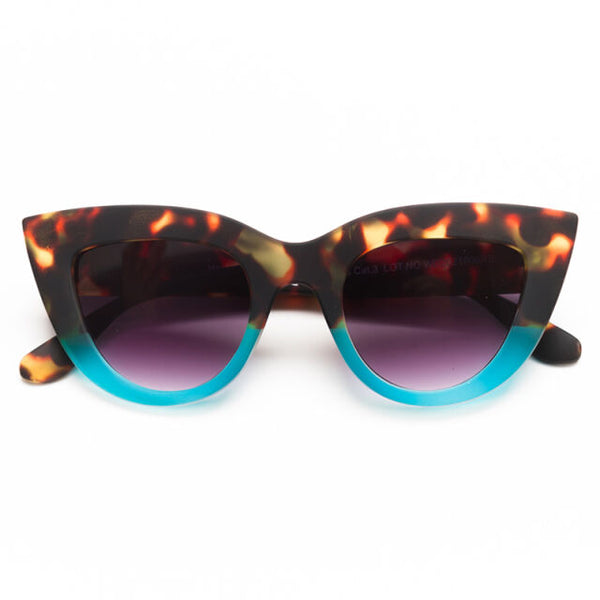 OKKIA Big Cat Eye Sunglasses Tortoiseshell & Blue