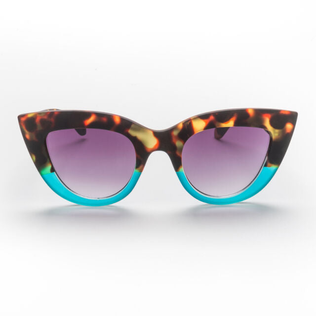 OKKIA Big Cat Eye Sunglasses Tortoiseshell & Blue
