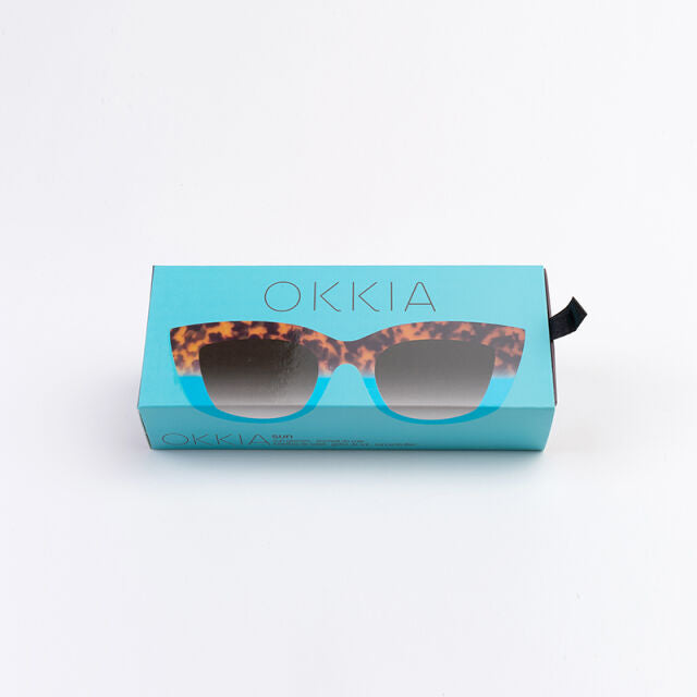 OKKIA Big Cat Eye Sunglasses Tortoiseshell & Blue