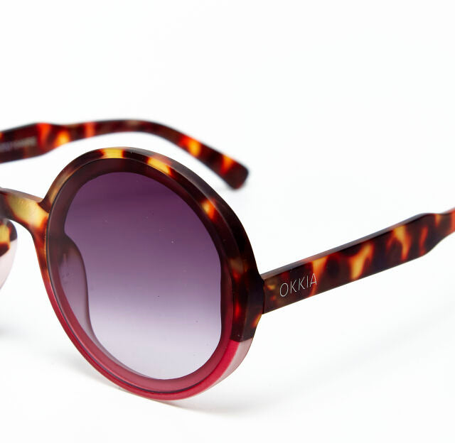 OKKIA Sunglasses Round Lens (Deep Pink & Tortoise Shell)