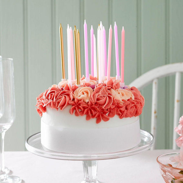 Rose Pink Cake Candles