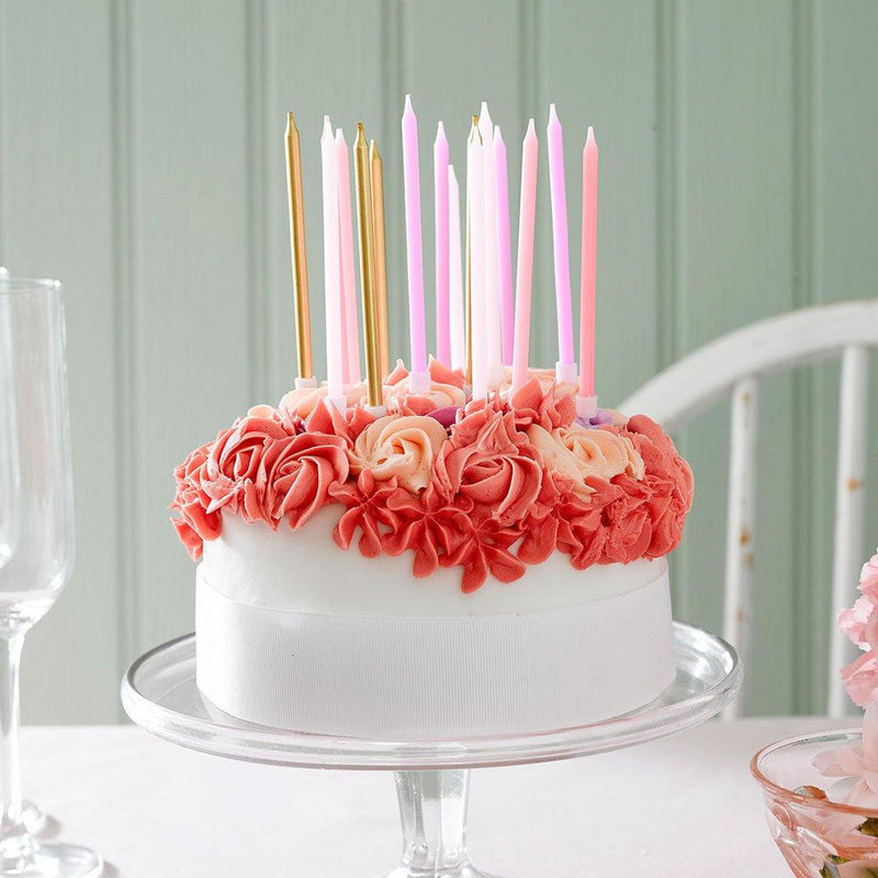Rose Pink Cake Candles
