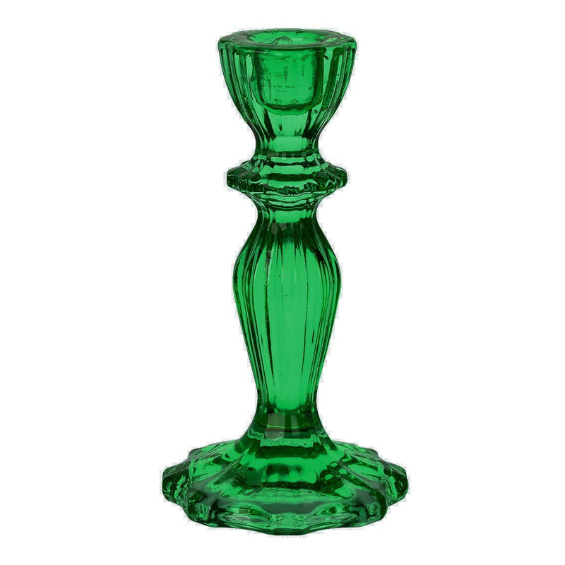 Coloured Glass Candlestick Holder - AQUA BLUE