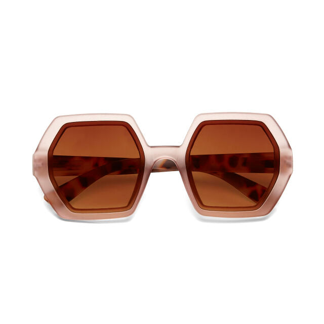 OKKIA Hexagonal Sunglasses in Dusky Pink