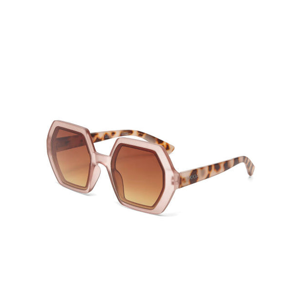 OKKIA Hexagonal Sunglasses in Dusky Pink