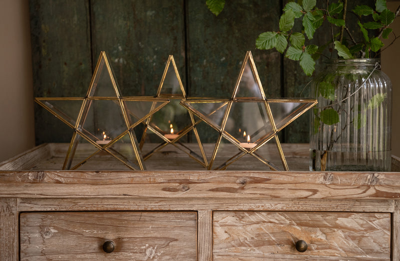 Brass Star Candle Holder