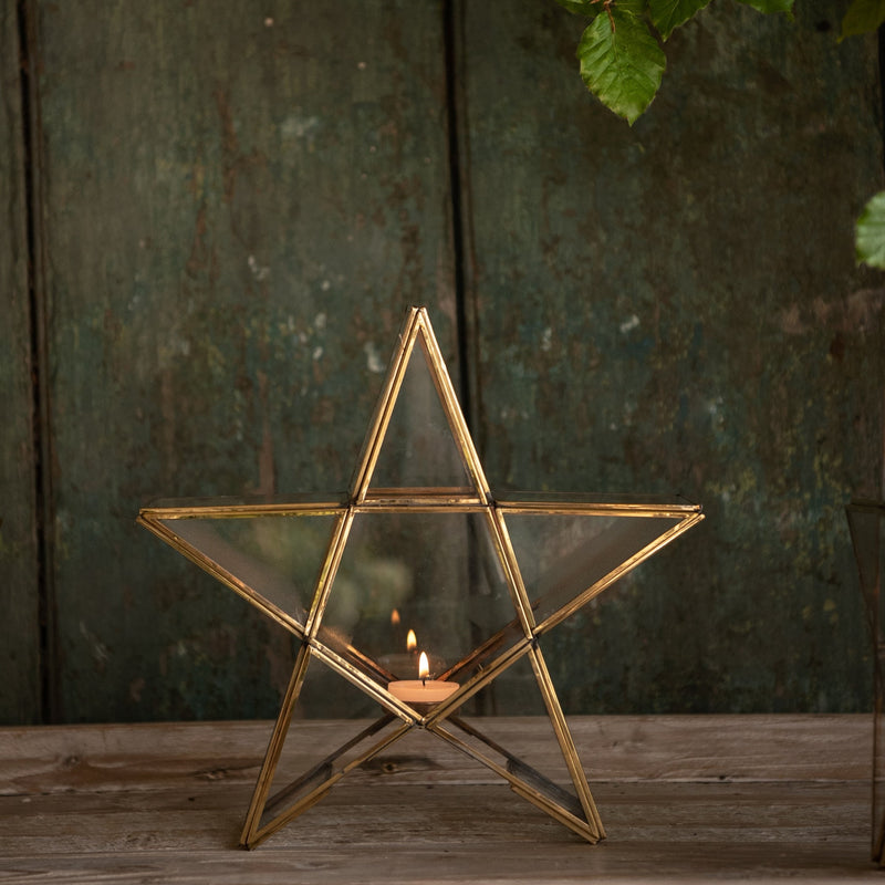Brass Star Candle Holder