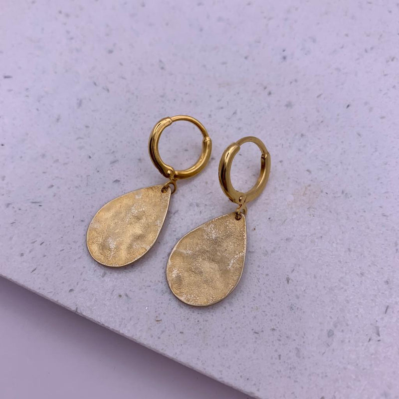 Hammered Teardrop Earrings