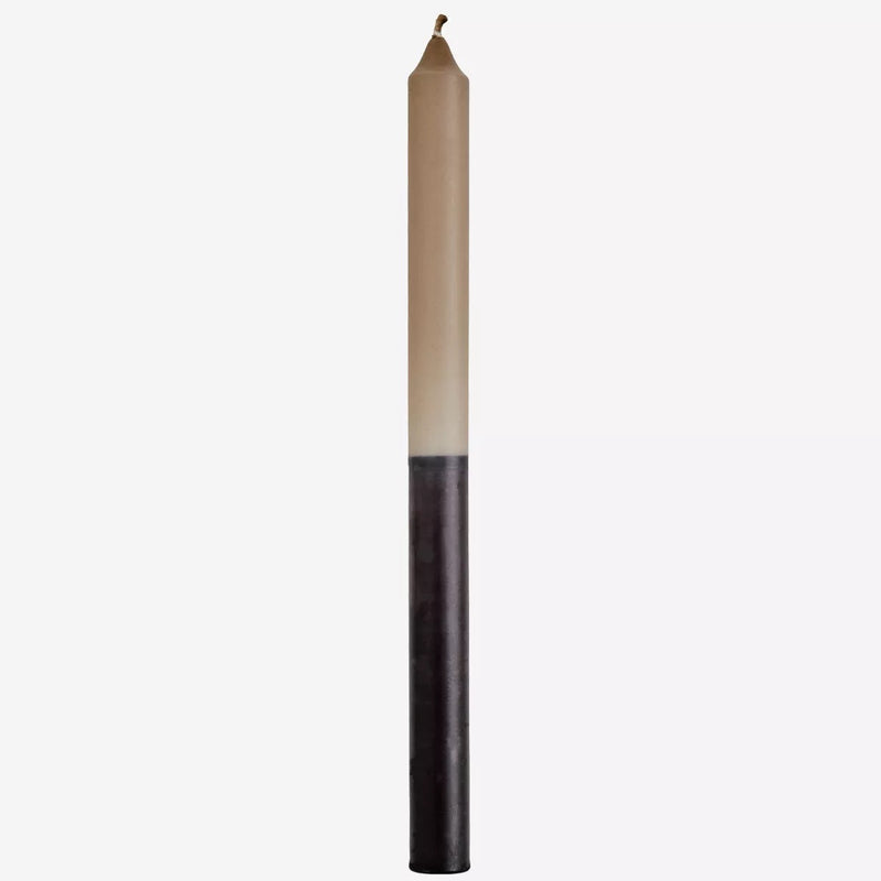 Two Tone Candle Taupe / Black - Scandi Colours
