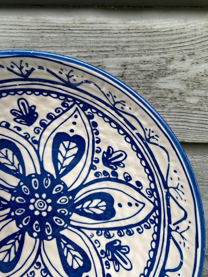 Blue and White Patterned Serving Dish