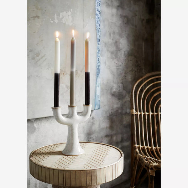 Grey + Taupe - 2 Tone Dining Candles - Scandi Colours