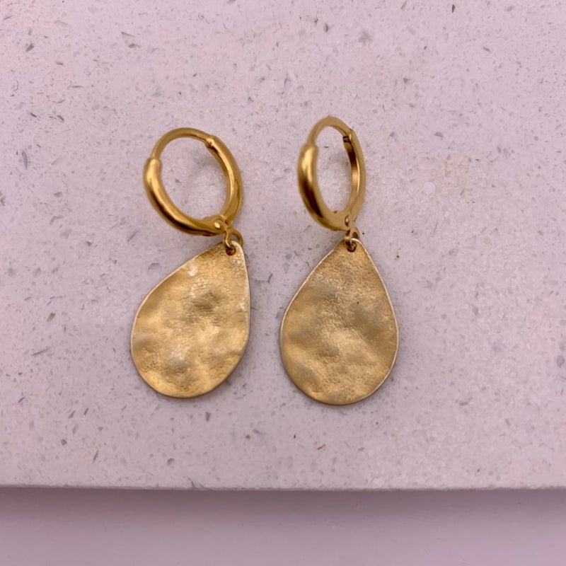 Hammered Teardrop Earrings