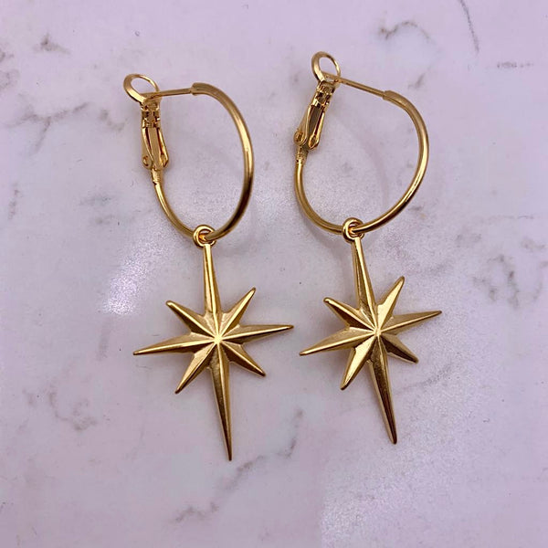 Bronze Star Drop Earrings