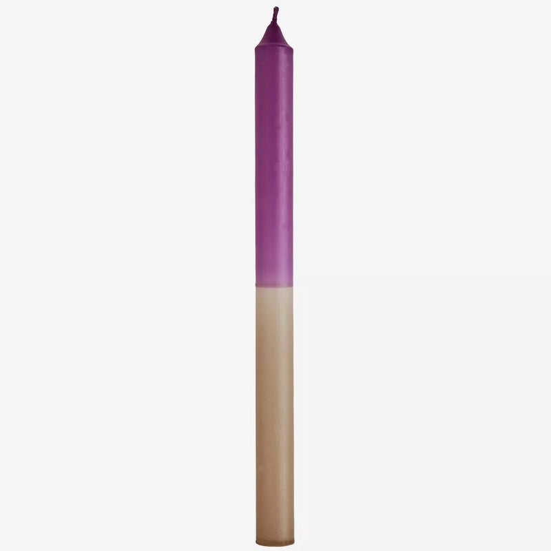 Purple + Taupe - 2 Tone Dining Candles - Scandi Colours