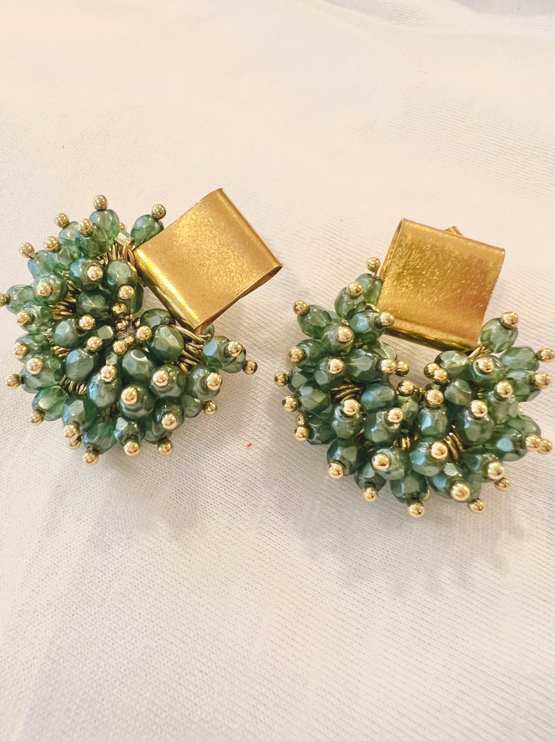 Beaded Circle Drop Earrings