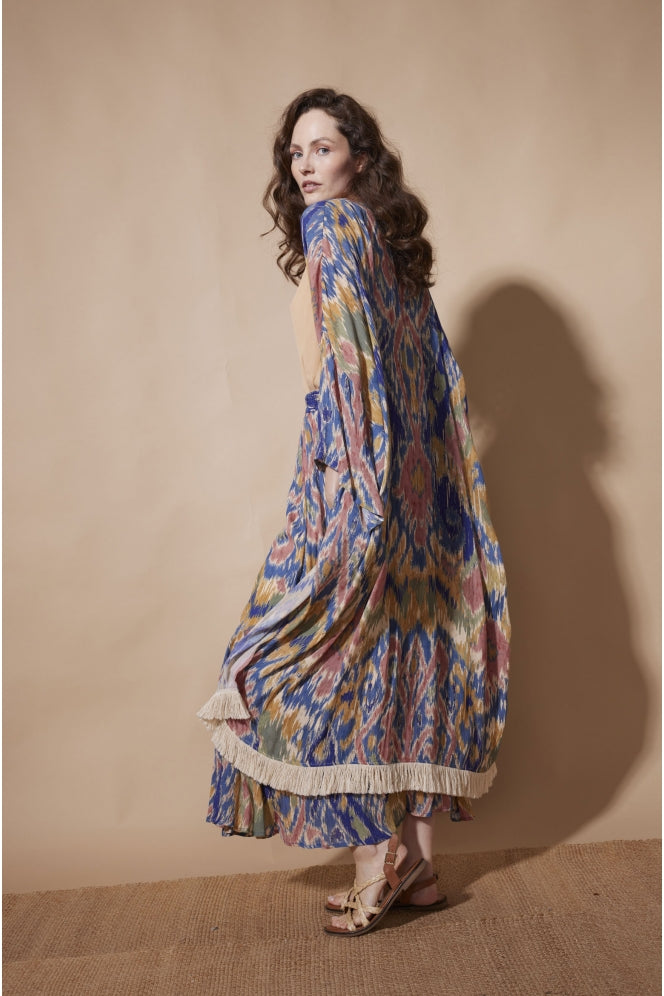 Louizon Jemina Kimono in Ikat Blue