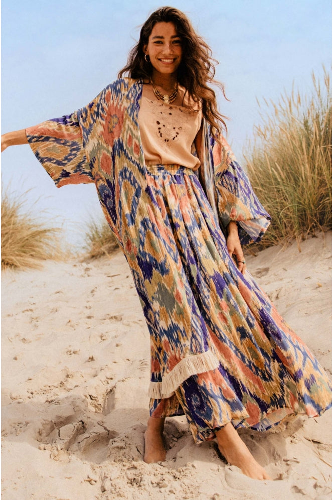 Louizon Jemina Kimono in Ikat Blue