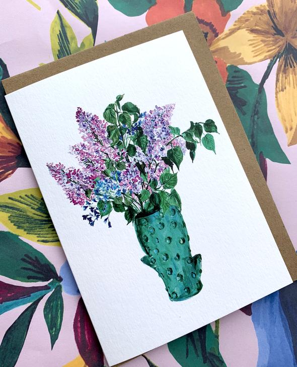 Lilacs in Cactus Vase