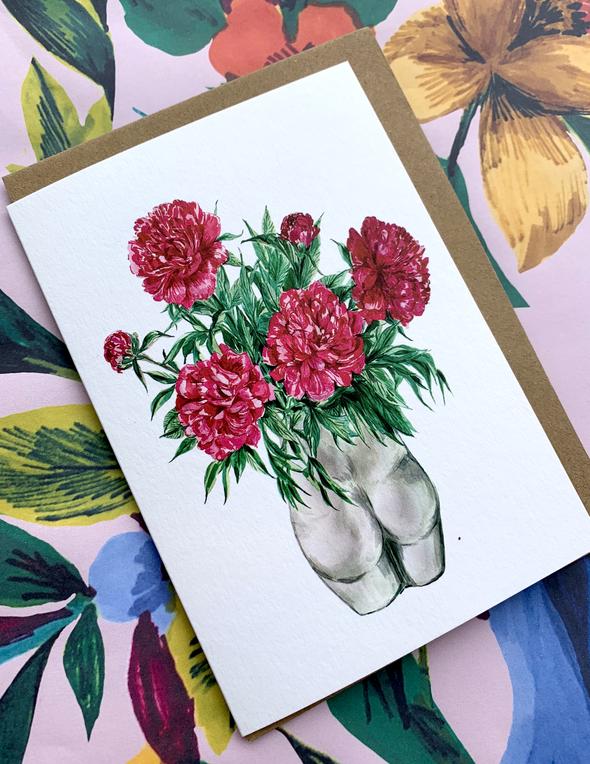 Peonies in Bum Vase