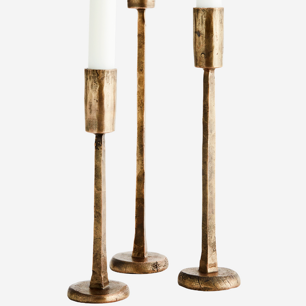 Hand Forged Single Candle Holder Set of 3