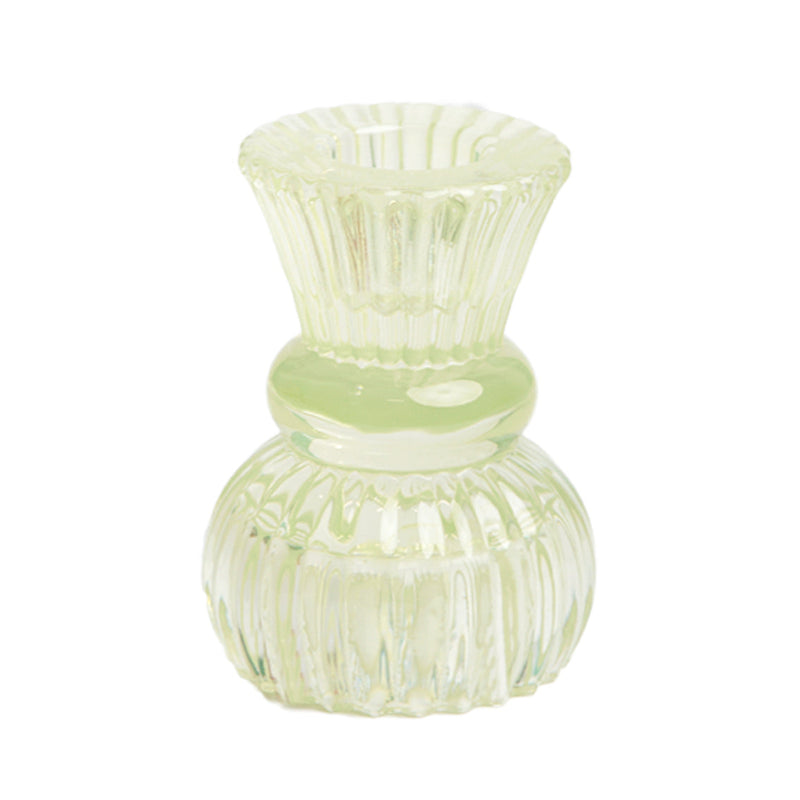 Coloured Glass Vase / Short Candlestick Holder - PINK