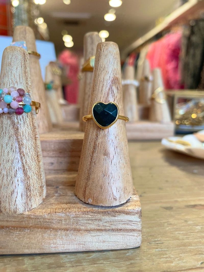 IBU Black Onyx Love Ring