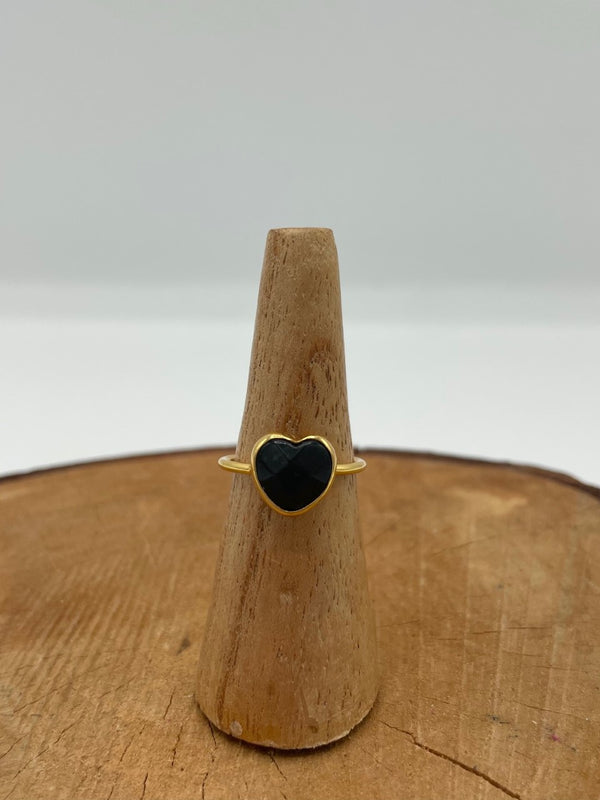 IBU Black Onyx Love Ring