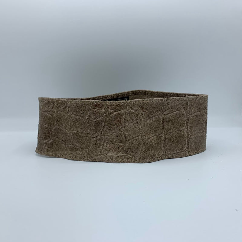Italian Leather Mock Croc Kimono Belt