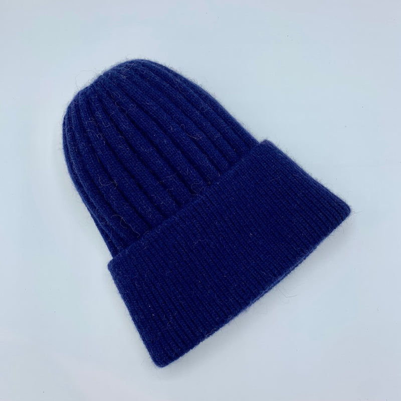 Angora Beanie Hat - Blue